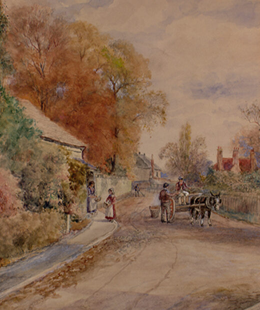 St Nicholas Road: The South Boundary of the Bishop's Palace Ground 1909 by Young, Edwin