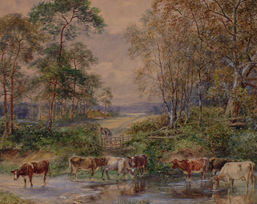 Summer scene at Whitsbury by Young, Edwin
