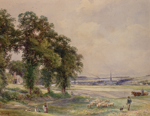 New Sarum from Old Sarum by Young, Edwin