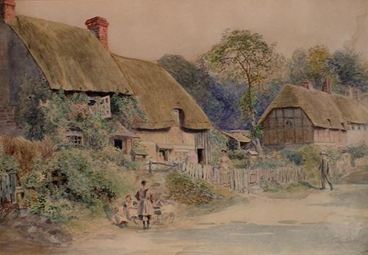 Old Cottages at Laverstock by Young, Edwin