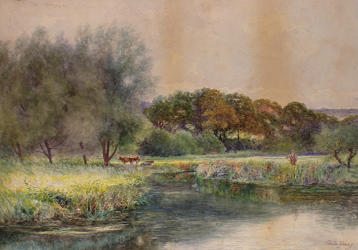 View From Stratford Bridge Looking Towards Durnford 1886 by Young, Edwin