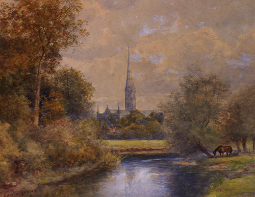 The Cathedral from Parsonage Farm by Young, Edwin
